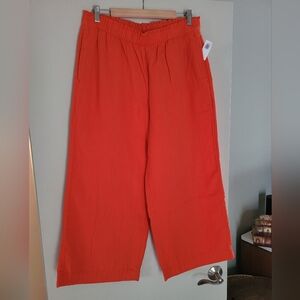 Old Navy Wide Leg Orange Cotton Gauze Pants